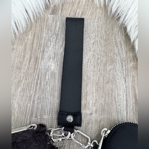 ?Lululemon Dual Pouch Wristlet Plush Fleece- Black Retired main image 3